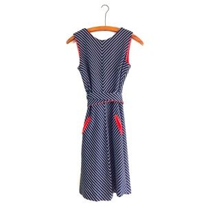 Vintage Sailor Nautical Wrap Midi Dress Small